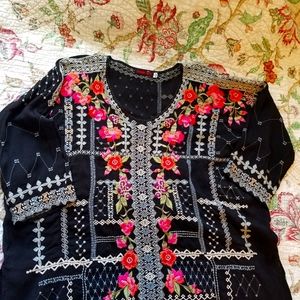 Johnny Was Embroidered Top